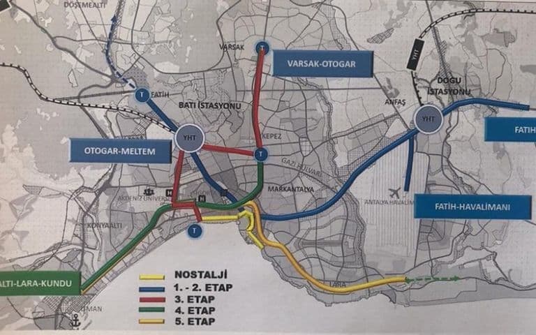 Antalya’ya yeni raylı sistem hattı geliyor