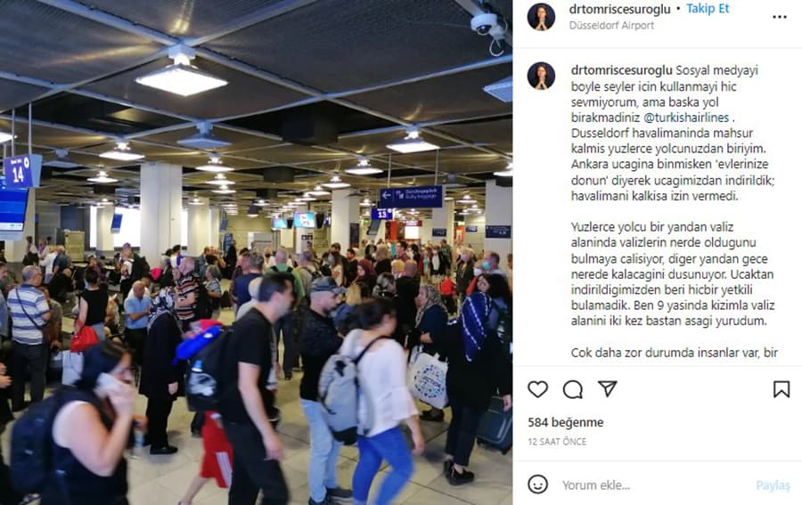 Düsseldorf Havalimanında THY uçuşu iptal edildi