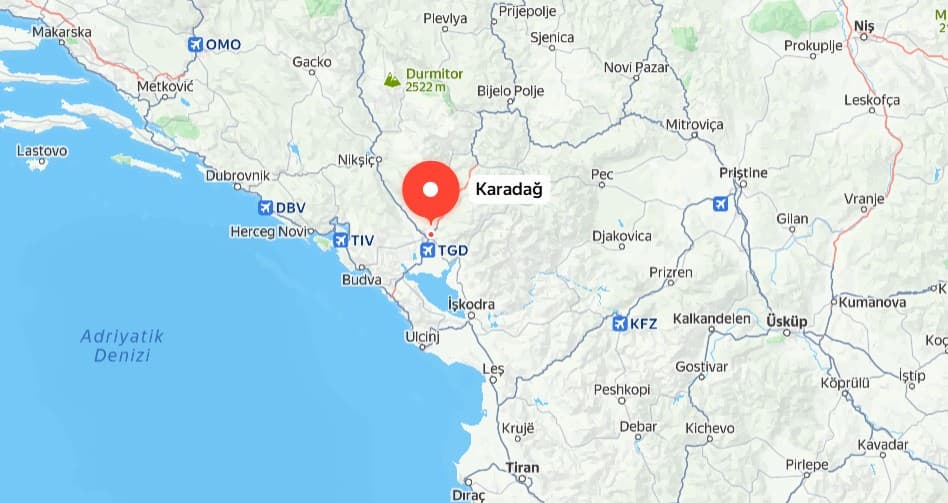 karadağ haritası