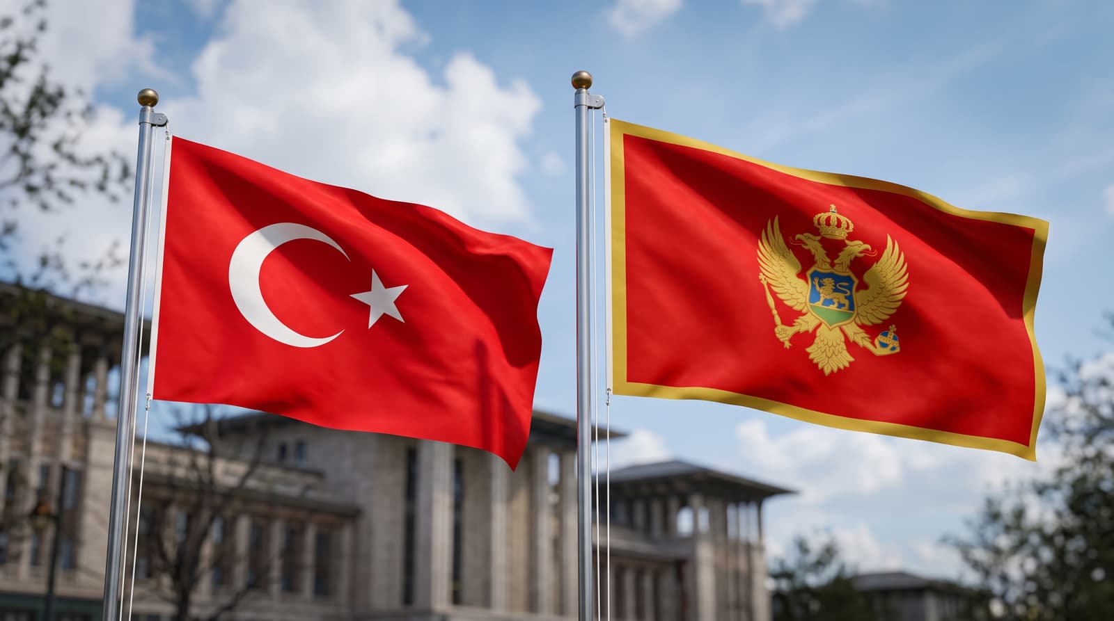 türkiye ve karadağ bayrağı