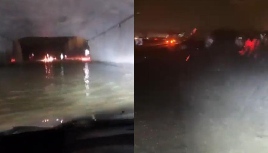 İstanbul Havalimanı girişini sel bastı