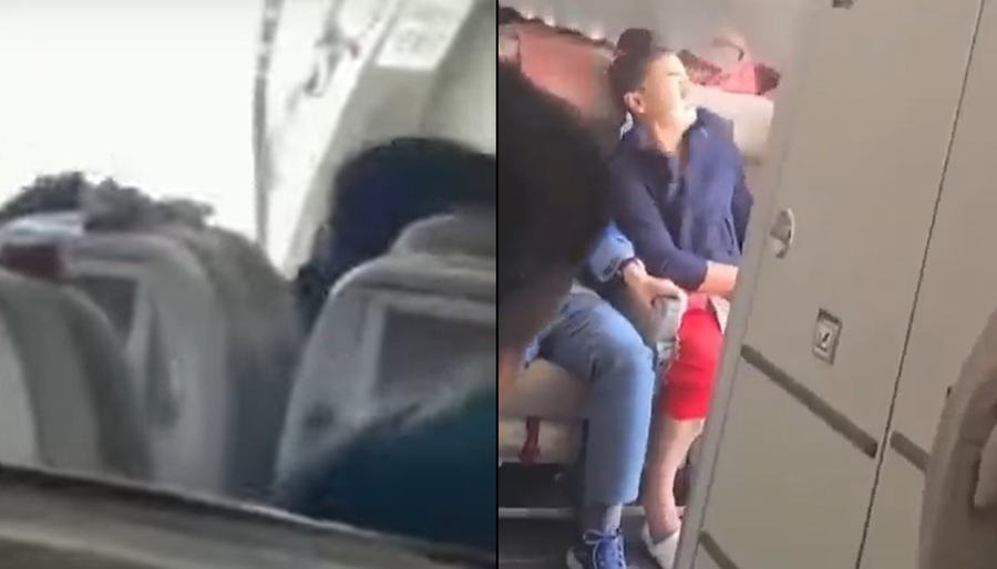 İniş yapan yolcu uçağının kapısı açıldı