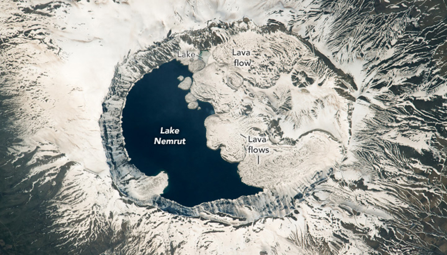 NASA, Nemrut Krarter Gölü’nün uzaydan fotoğrafını çekti