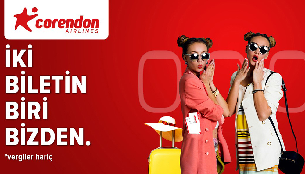Corendon’dan ocak ayına özel ‘İki biletin biri bizden’ kampanyası