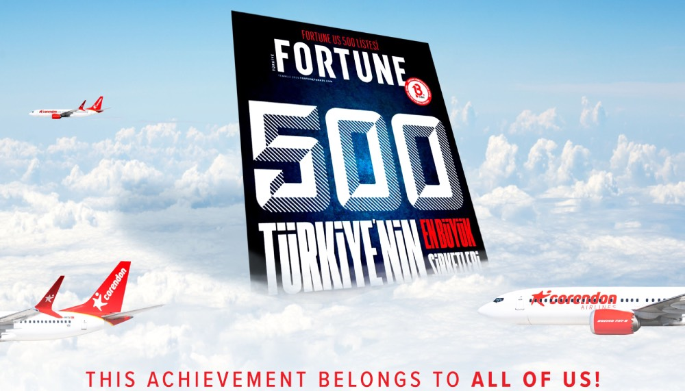 Corendon Airlines, Türkiye’nin en büyük 500 şirketi arasında
