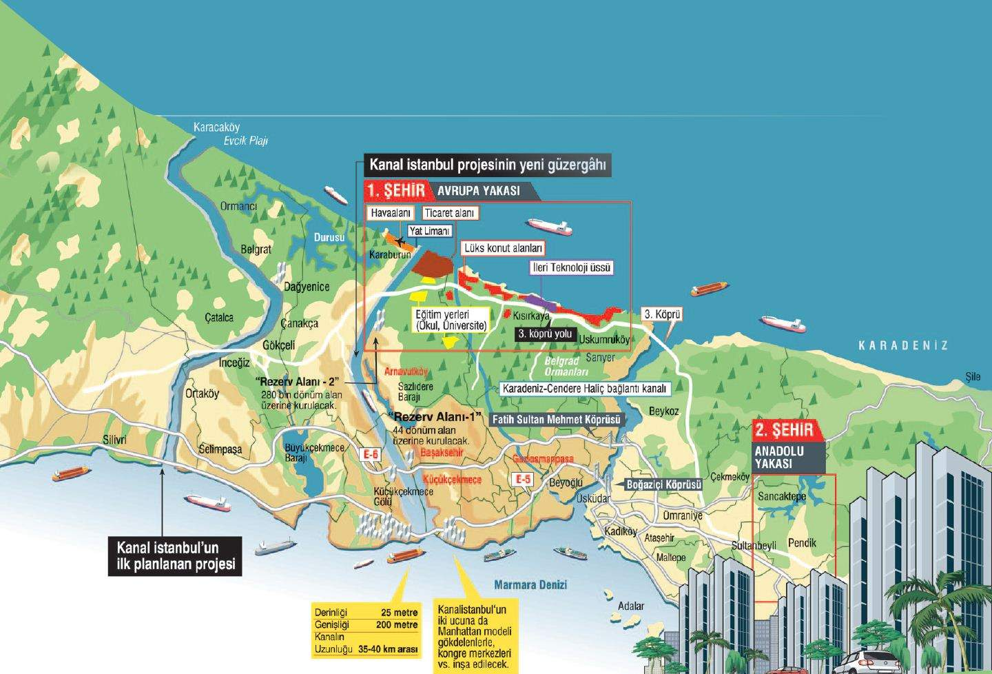  İstanbul'da bu bölgeler Kanal İstanbul projesiyle uçacak