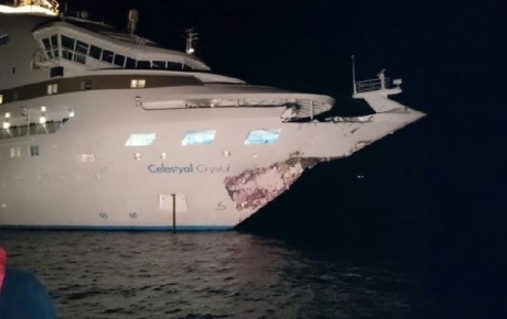 Çanakkale Boğazı'nda kruvaziyer gemisi ile tanker çarpıştı