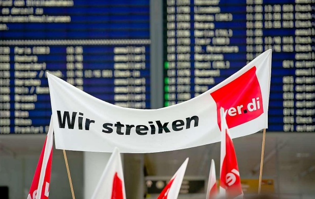 Alman havalimanlarındaki grev, on binlerce yolcuyu etkileyecek