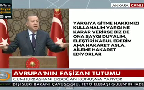 Erdoğan: Yarın öbür gün Avrupalılar hiçbir ülkede güvenle sokağa çıkamaz!