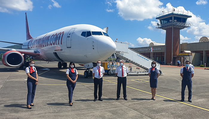 Zonguldak’a Boeing 737-800’le uçtu