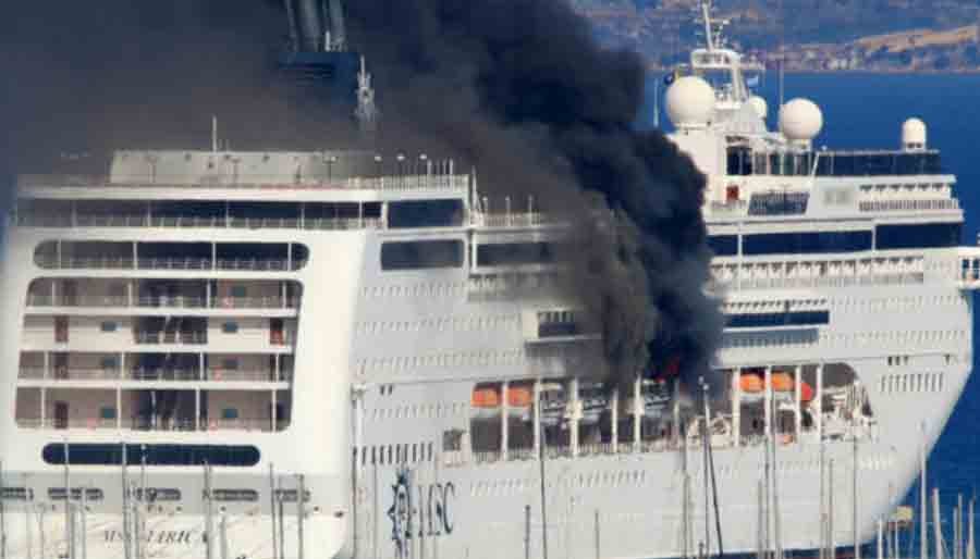 MSC'nin kruvaziyer gemisinde yangın çıktı