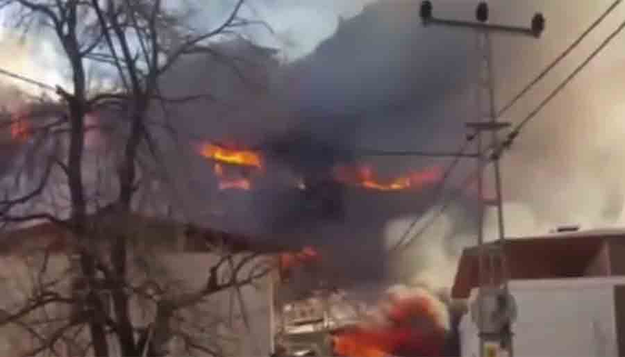 Artvin'deki yangında onlarca ev yandı