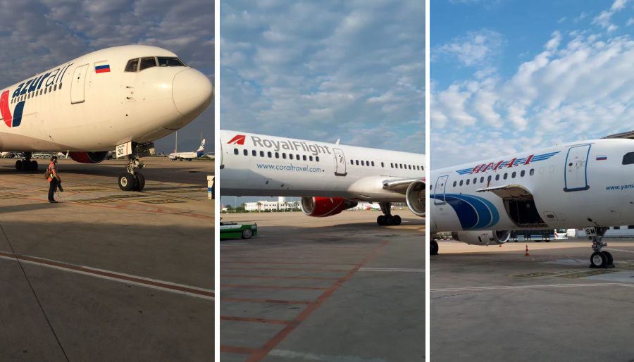 Rusya’dan gelen uçaklar Antalya’ya inmeye başladı
