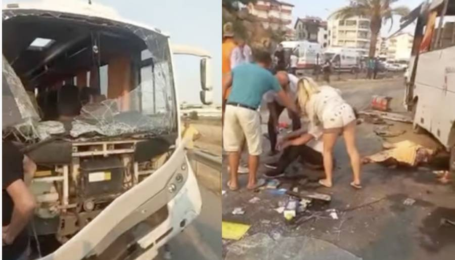 Rus turistleri taşıyan otobüs kaza yaptı 3 ölü 5 ağır yaralı