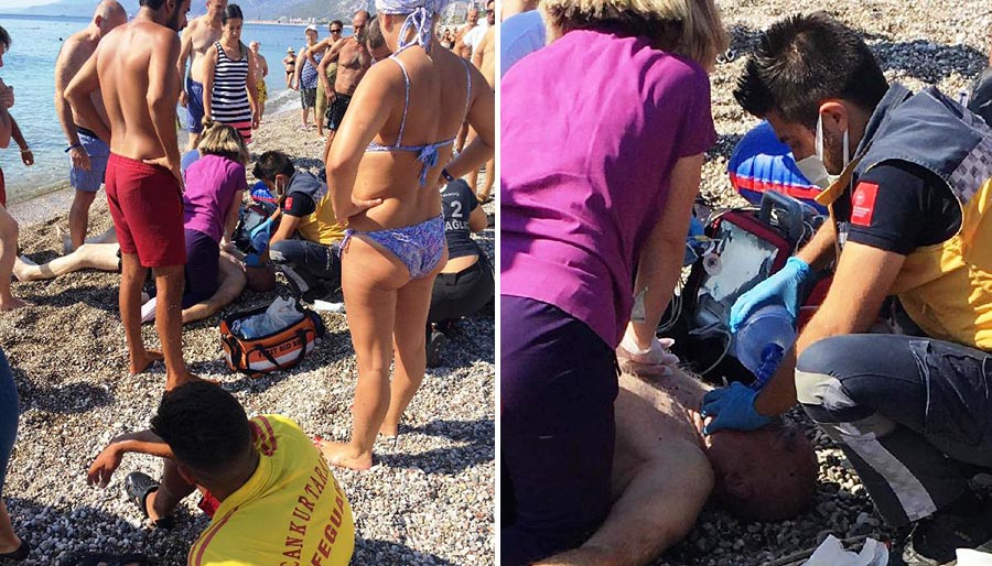 Denizde kalp krizi geçiren turist hayatını kaybetti