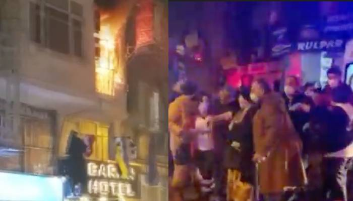 İstanbul'da 5 katlı otelde yangın
