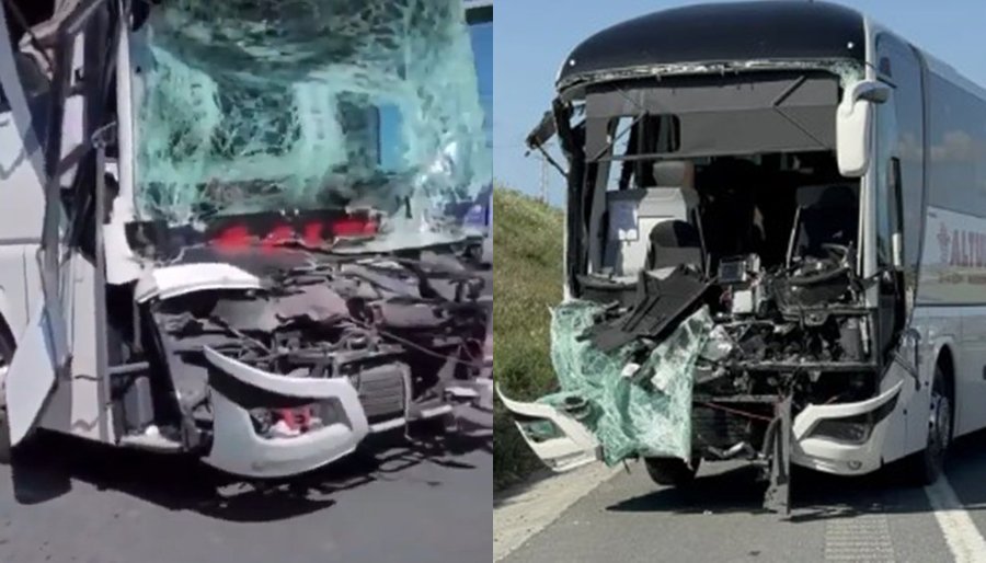 THY ve TGS personelini taşıyan servis aracı kaza yaptı