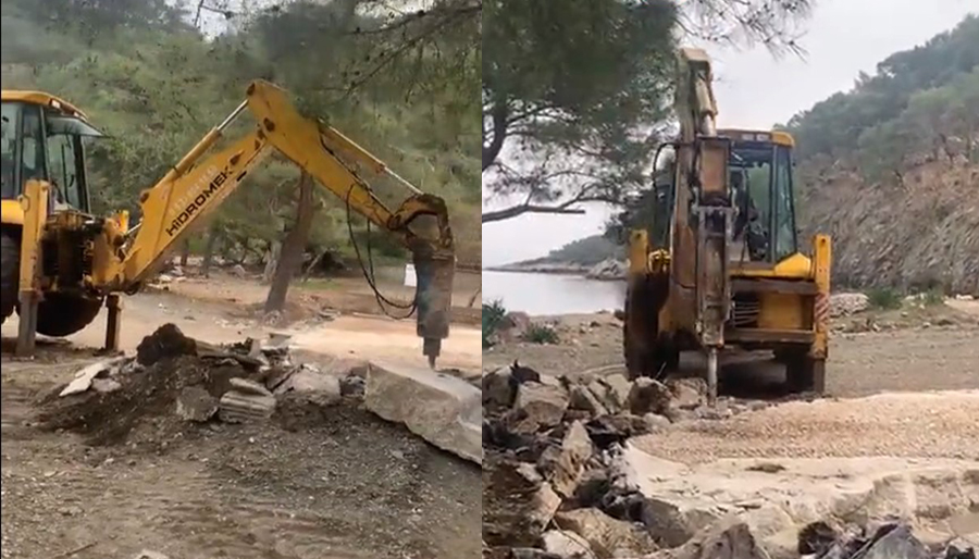Phaselis’te beton yapılar sökülüyor
