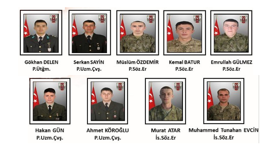 Kuzey Irak’ta 9 asker şehit oldu