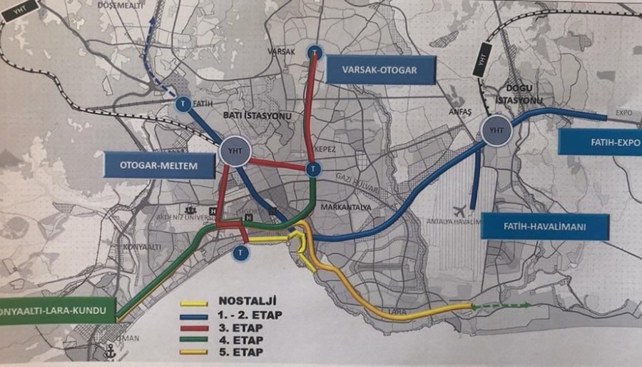 Antalya’ya yeni raylı sistem hattı geliyor