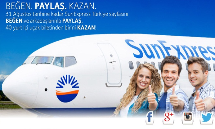 SunExpress, kendini beğenen müşterilerine uçak bileti veriyor!
