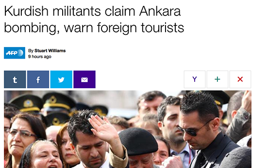 Ankara’daki saldırıyı yapan terör örgütünden turizme tehdit