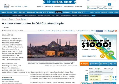 Kanada gazetesinde Türkiye tanıtımı