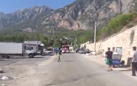 Antalya-Kemer kara yolu üzerinde roketli saldırı