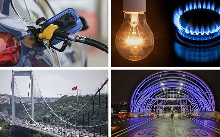 Elektrik doğalgaz, benzin, köprüler ve Avrasya Tünel geçişine zam
