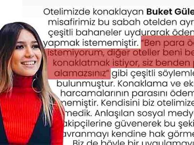 Grand Yazıcı Otel ile Buket Güler arasında ‘beleşçilik’ tartışması