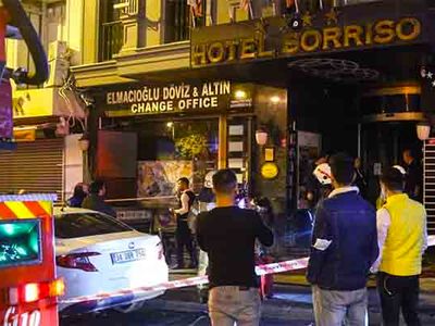 İstanbul'daki 9 katlı otelde yangın paniği
