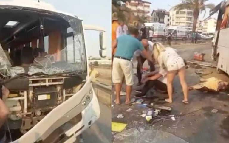 Rus turistleri taşıyan otobüs kaza yaptı 3 ölü 5 ağır yaralı