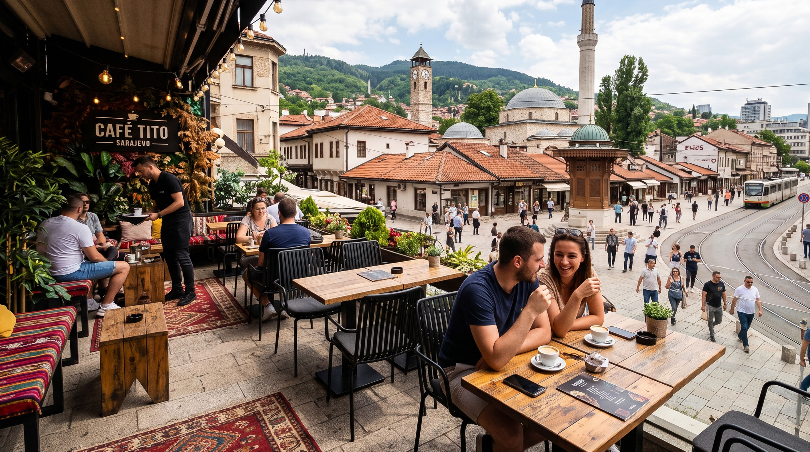 Saraybosna Şehir Merkezi - Bu fotoğraf Gemini ile oluşturulmuştur