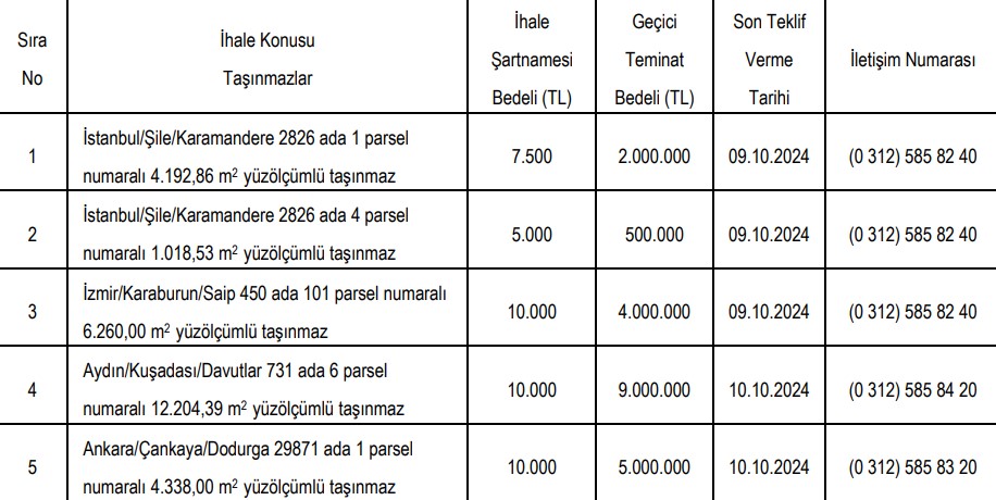 4 ilde 5 Hazine arazisi özelleştirilecek