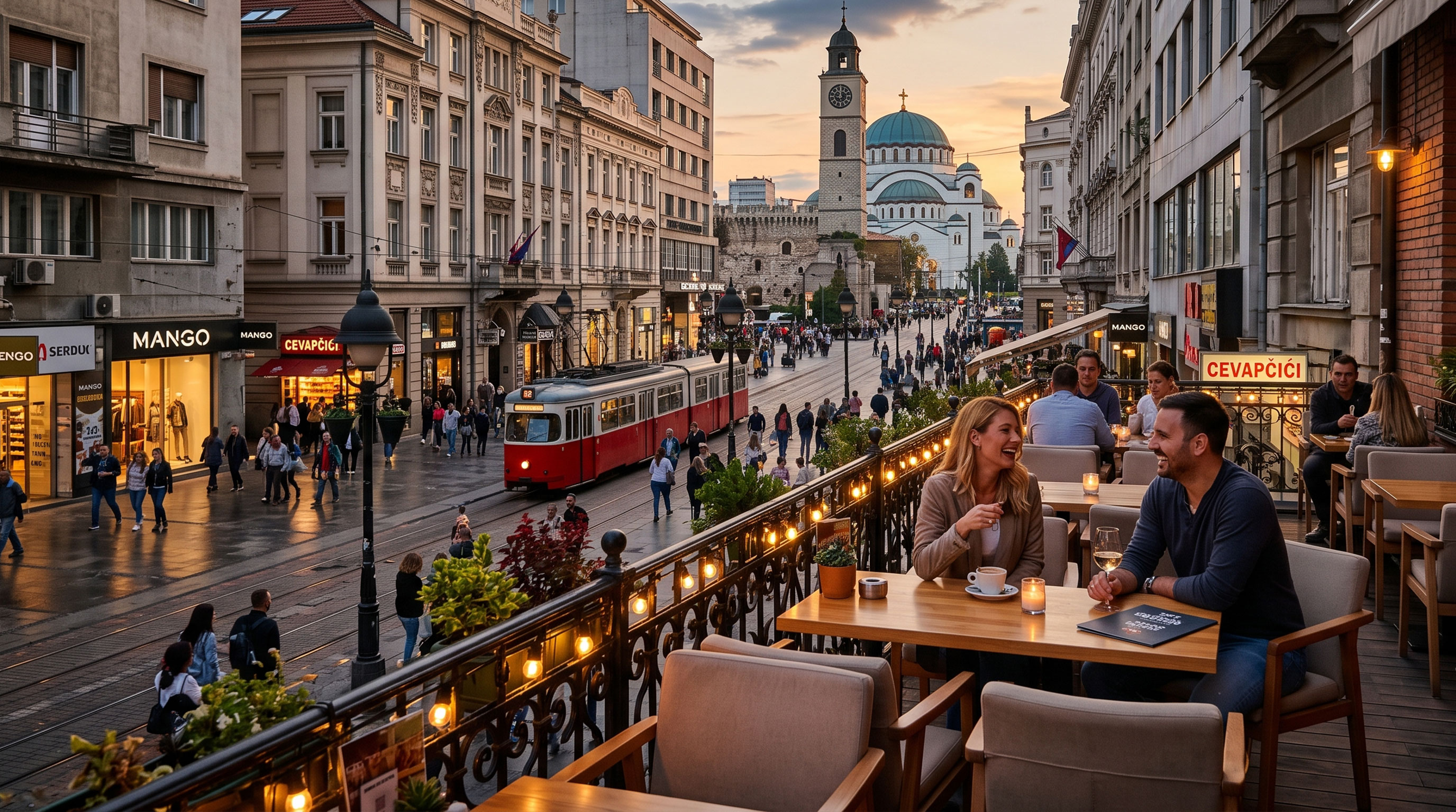 Belgrad şehir merkezi - Bu fotoğraf Gemini ile oluşturulmuştur.