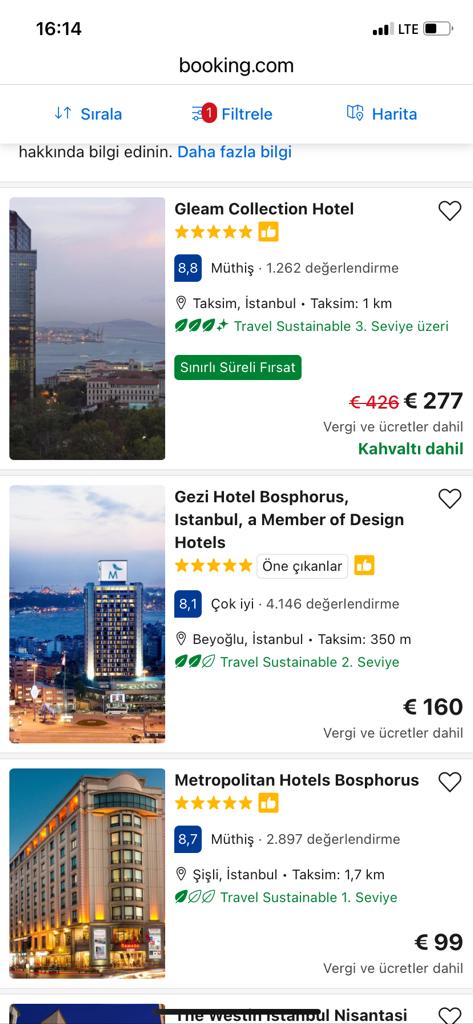 BookingCom’da oteller birbirine karıştı