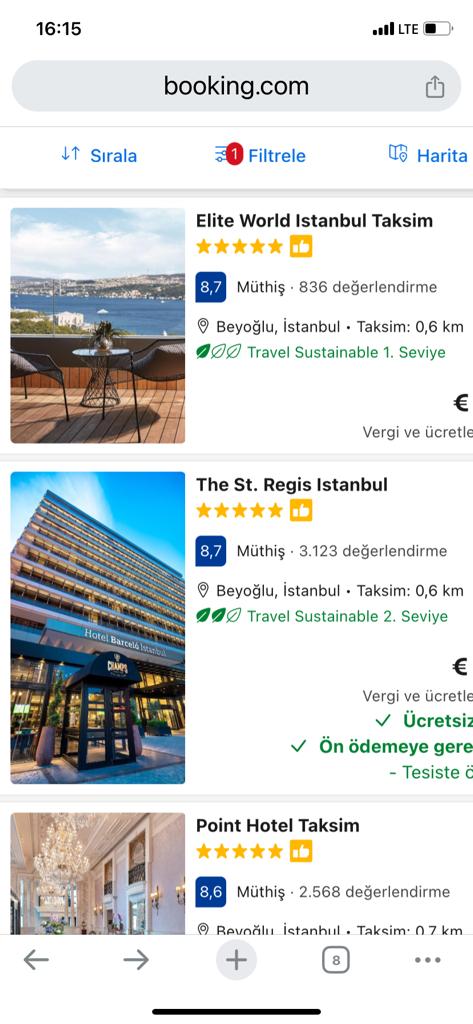 BookingCom’da oteller birbirine karıştı