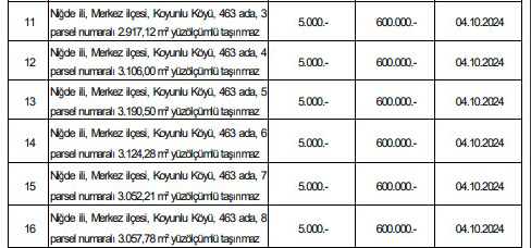 6 ildeki 16 Hazine arazisi satışa çıkarıldı