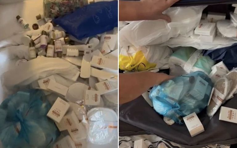 Yok yok... Rus turist 5 yıldızlı otelde ne varsa bavuluna doldurmuş