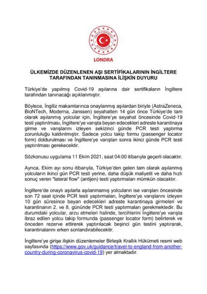 İngilter seyahat kuralları