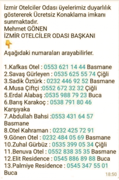 İzmir depremzede otelleri